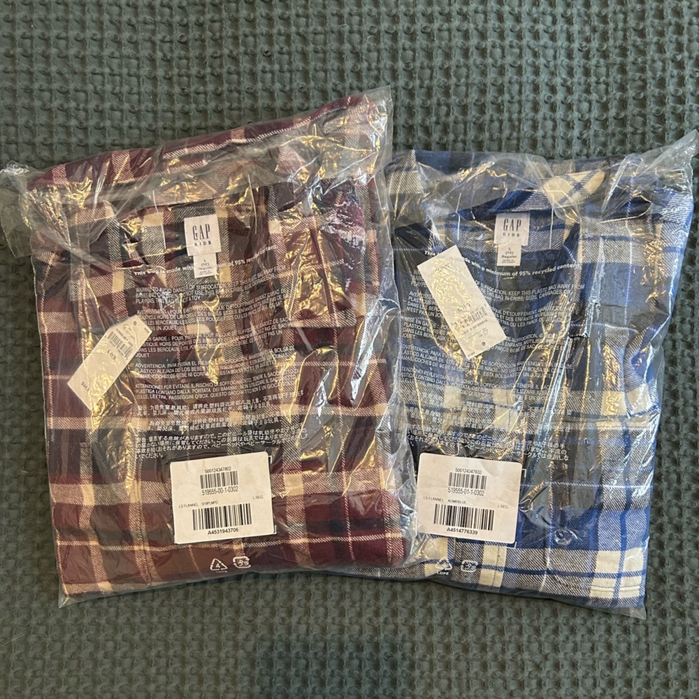 Set of Two Gap Boys Flannel Shirts